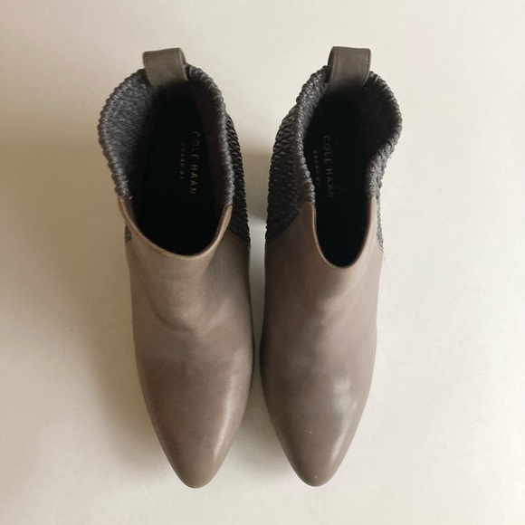 New Cole Haan Grey Genuine Leather Almond Toe Ankle Boots size 9.5 - Picture 6 of 16